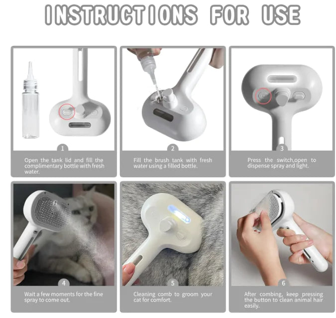 All-in-One pet Grooming Mist Brush